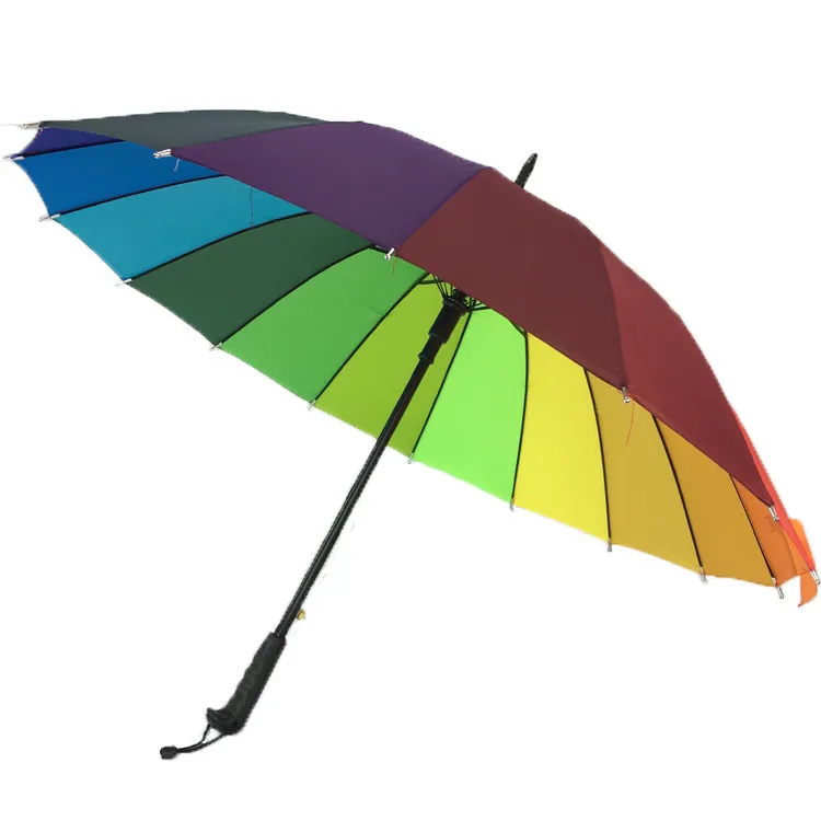 Lotus 2022 Promotional 16K Rainbow Straight Automatic Stick Umbrella، صورة تفصيلية 2