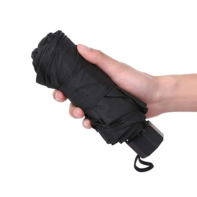 Factory low MOQ black foldable umbrella 3 folds umbrella manual open، صورة تفصيلية 4