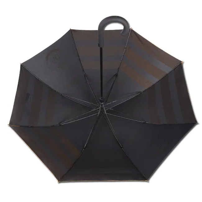 Advertising Promition Straight Windproof Fiberglass Frame Rubber J Handle Stick Umbrella, detail 4