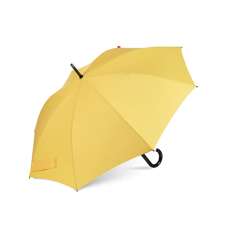 23Inch Plastic Curved Handle Colorful Solid Fabric Stick Janpenses Advertising Umbrella, detail 5