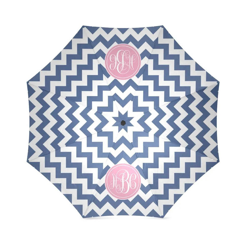 High quality cheap custom print chevron stripe 21inch 8 ribs 3 folding manual open umbrella quality control, detail 3