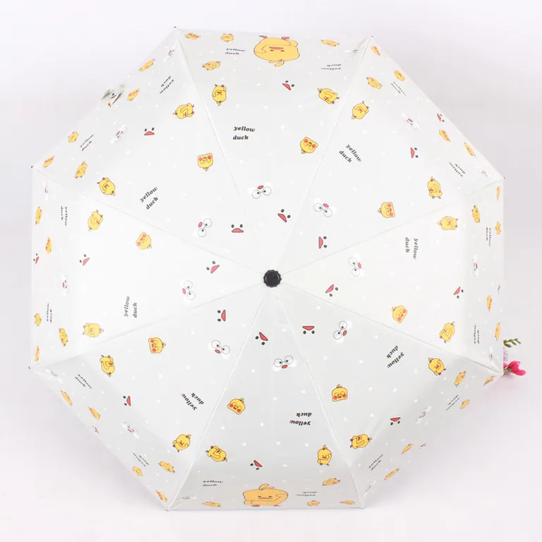 2020 Hot sale high quality custom pongee fabric 3fold umbrella promotional rain umbrella manual open，第 1 张图片