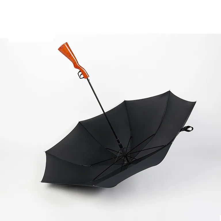 Lotuis Brand 23" Umbrella with Semi Open Leaf Gun Handle Umbrella Straight Pole for Wind Sun Rain Umbrella، صورة تفصيلية 7