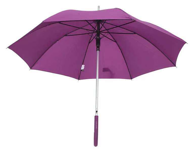 Shaoxing Factory Wholesale Good Quality Aluminum Shaft 8 Ribs Stick Umbrellas with J handle, image 1