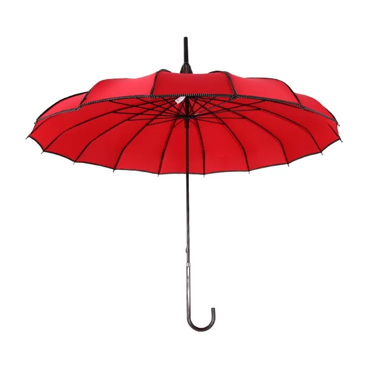 New Arrival Large Long Handle 16k Auto Open Classical Tower Pagoda Umbrella, image 1