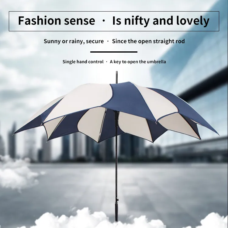 Magnolia Flower Hook Handle Umbrella، صورة تفصيلية 1