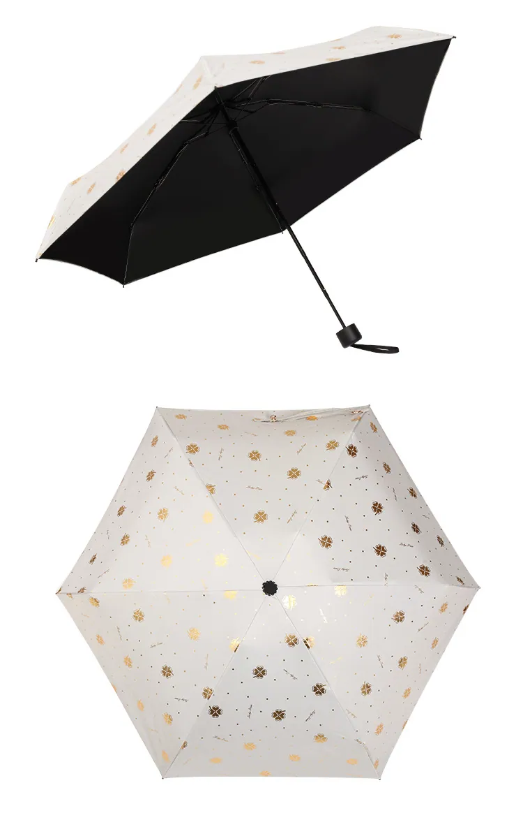 Custom pongee fabric 3fold auto open umbrella promotional rain umbrella gray，细节图 4
