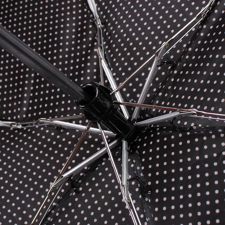 2019 Fashion Design Coffee Polka Dot Pattern Super Mini 5 Fold Umbrella Gift Set for Lady، صورة تفصيلية 3