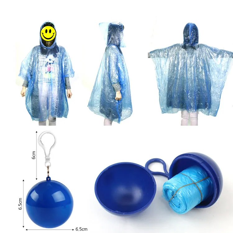 Wholesale high quality waterproof rainbow raincoat factory custom raincoat fashion in ball Disposable raincoat A handy raincoat، صورة تفصيلية 3