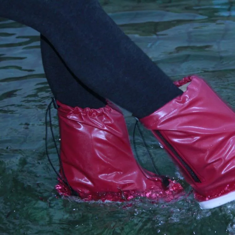 Wholesale high quality waterproof lady's new fashion design rainbow plastic rain shoes cover، صورة تفصيلية 4