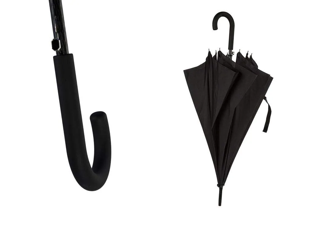 LotusUmbrella Auto Open 100% Polyester Straight Umbrella with Rubber Coated Plastic Handle, detail 4