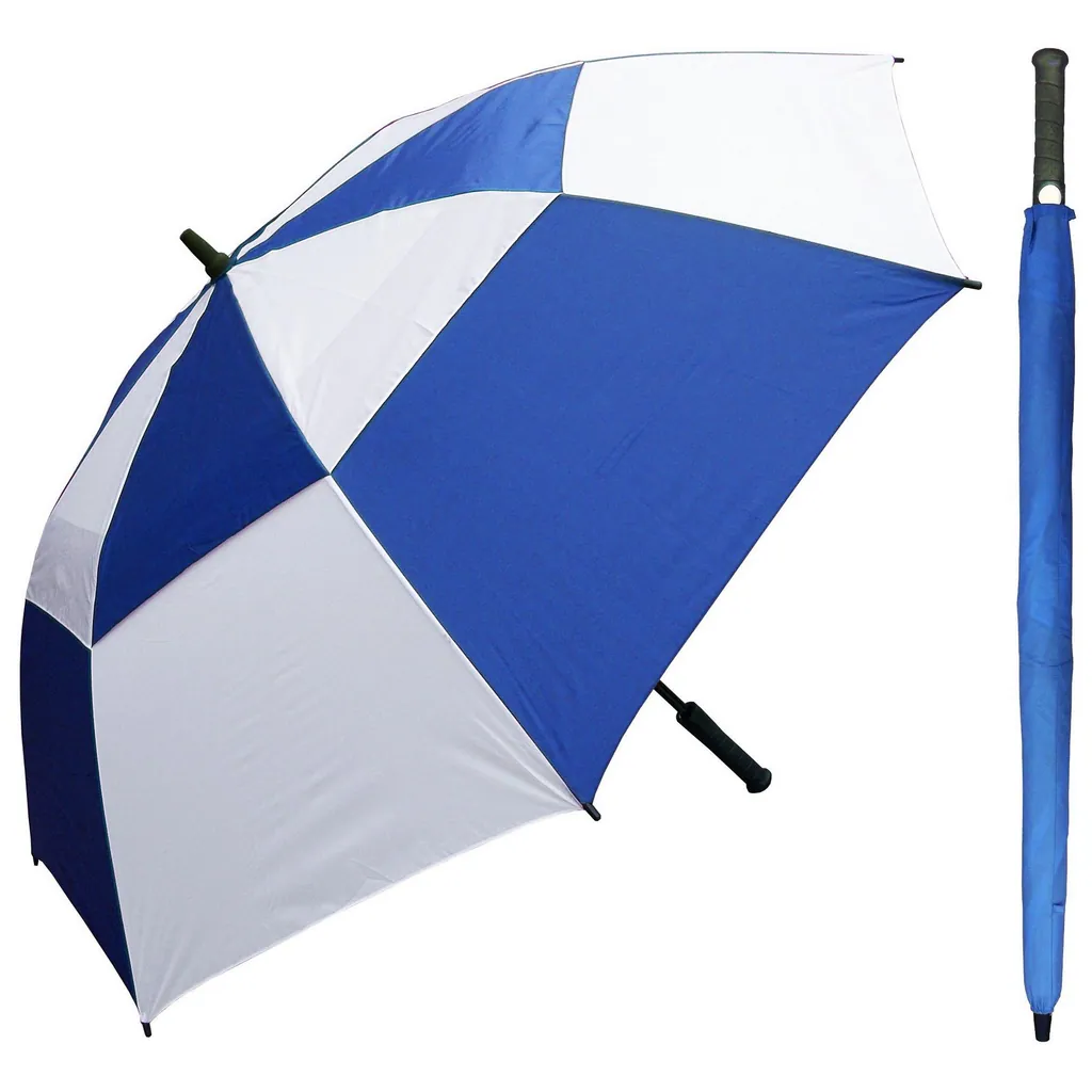 Large golf umbrella with rubber handle, EVA button, rainproof, silver, detail 5