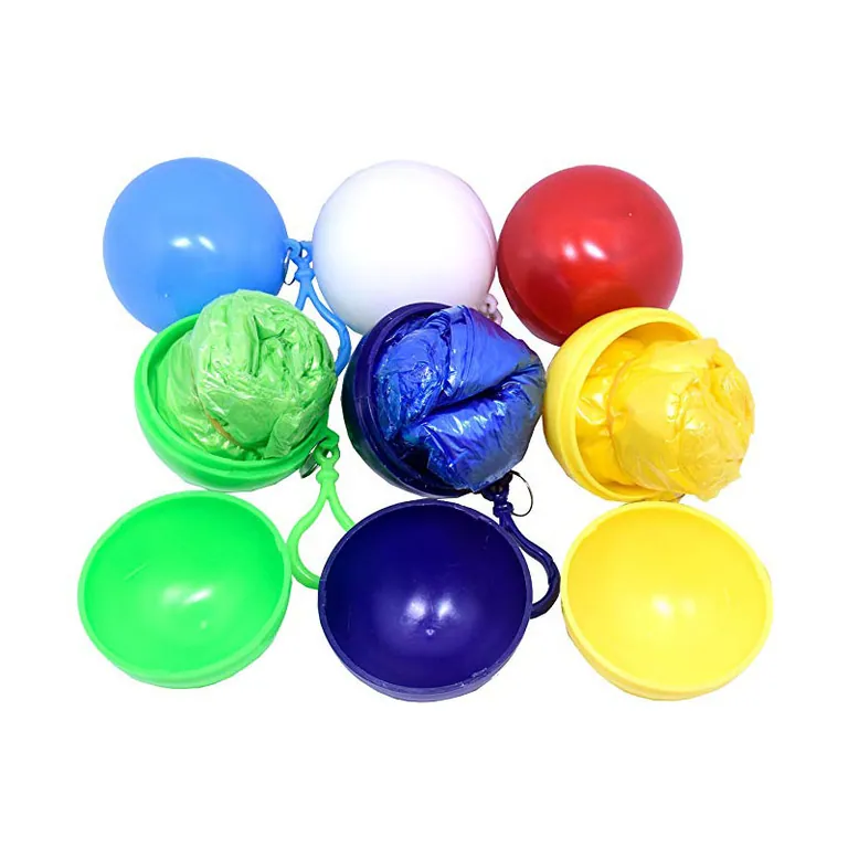 Convenient disposable emergency raincoats portable hook poncho ball for outdoor activities، الصورة 1
