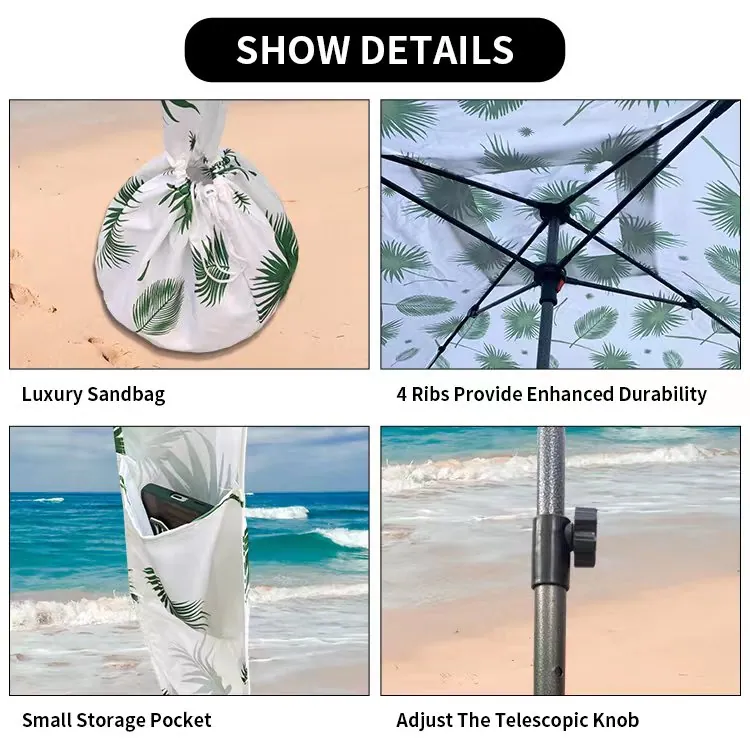 Customized Design Wholesale Portable Square Windproof Custom Printed Pop Up Outdoor Beach Cabana، صورة تفصيلية 2