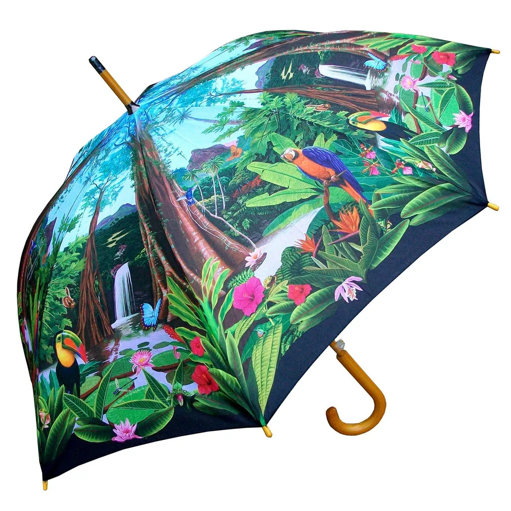 23inch*8K Curved Wooden Handle And Wooden Shaft Beautiful Design Gift Umbrella, detail 2