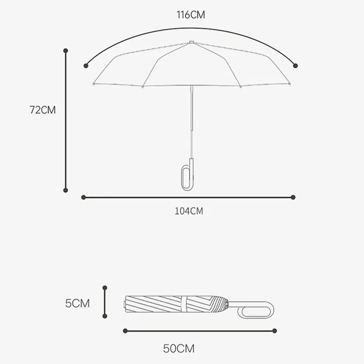 O shaped Handle Auto Open folding umbrella,细节图 4
