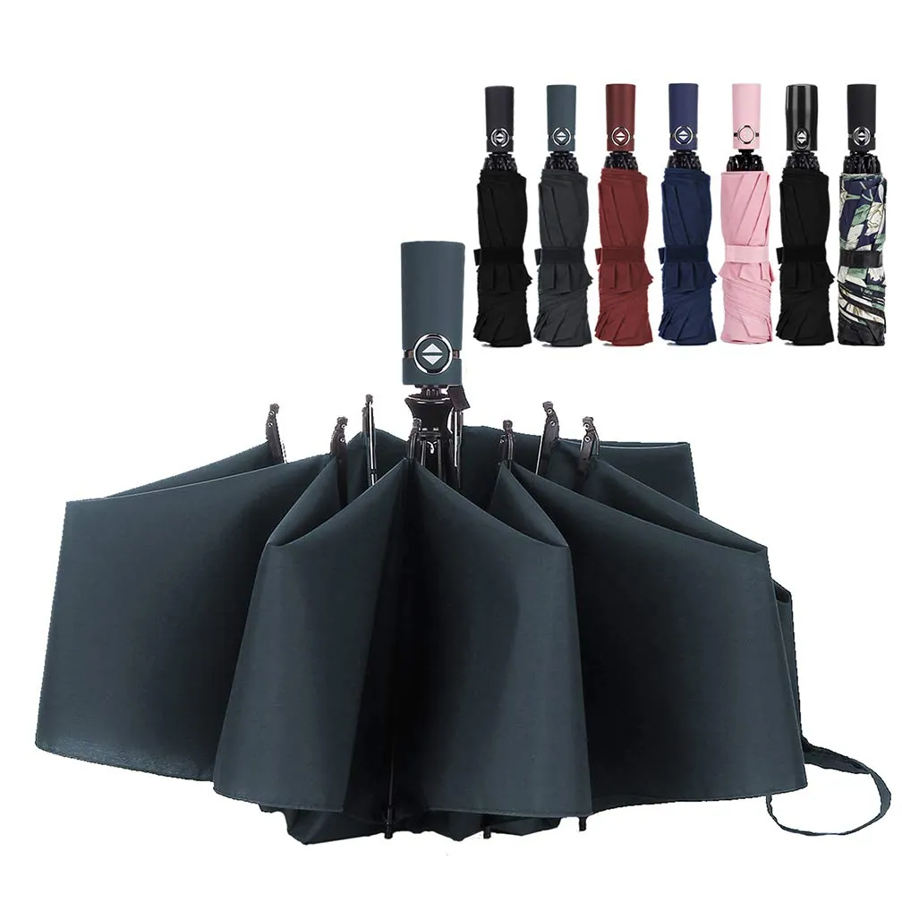 LotusUmbrella 2019 Hot Selling WINDPROOF Auto Open Close Folding Compact Reverse Umbrella, detail 1