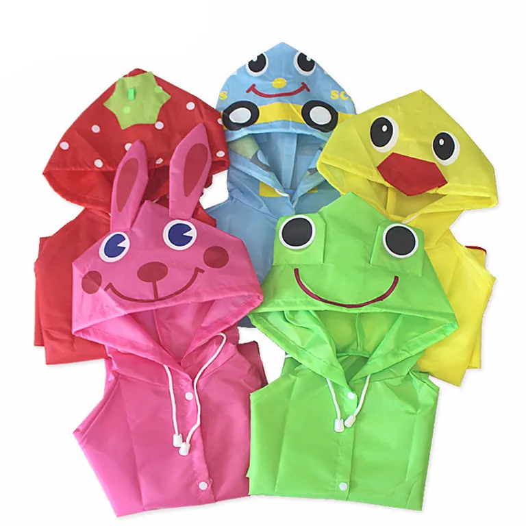 Japan style five colors EVA waterproof cute rain coats poncho for girls boys, image 1