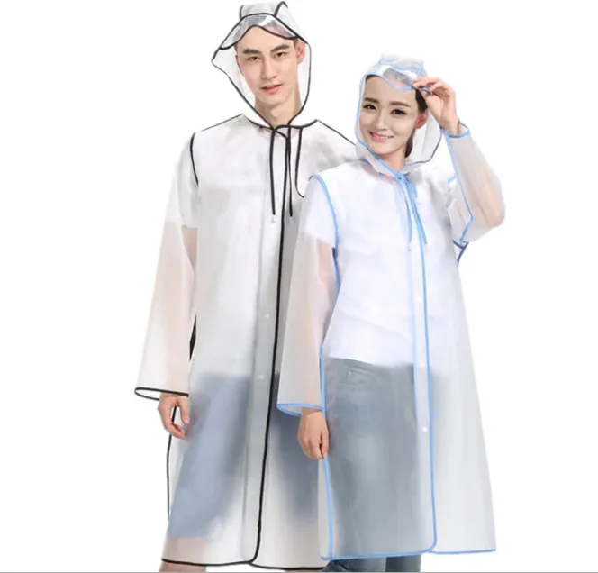 Promotional Adult both sexes transparent raincoat durable polyethylene custom raincoat EVA rain wear، الصورة 1