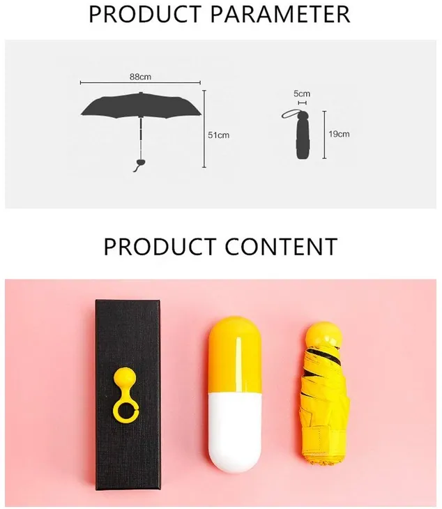 Wholesale Super Mini Portable Manual Compact Capsule Umbrella, detail 3