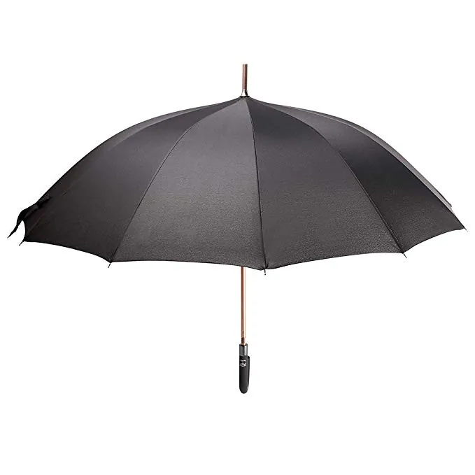 Customized pure colour automatic black auto pop up golf umbrella for sale, image 1
