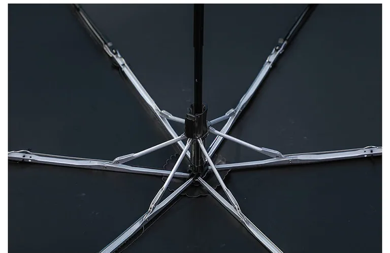 Lotus New Design Carry Bag Black Coating Clear Folding Umbrella in Rainy and Sunny Day، صورة تفصيلية 3