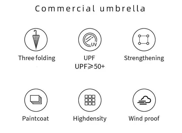 Advertising Straight Sun Umbrella with Logo Prints، صورة تفصيلية 3
