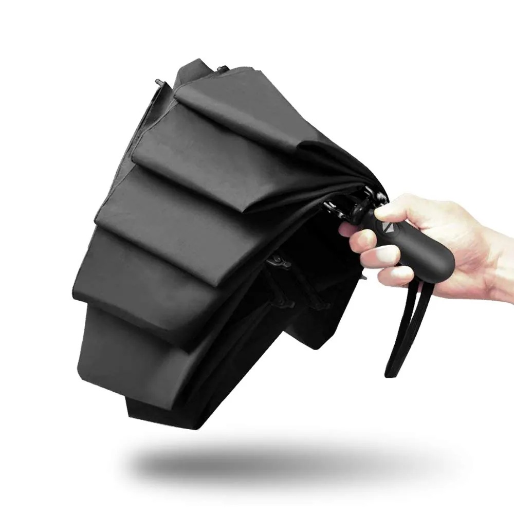 Customized 23Inch 8Ribs Automatic Open and Close 3 Folds Reverse Umbrella, detail 3