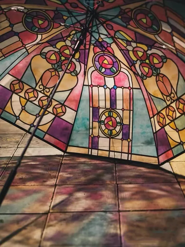 POE umbrella with Special Colorful Window Printing، صورة تفصيلية 6