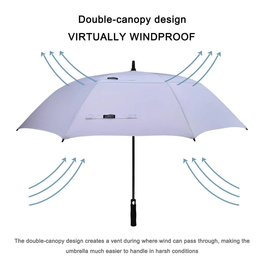 Wholesale Large Automatic Open Straight Windproof Canopy Golf Umbrella with Long Handle, detail 6