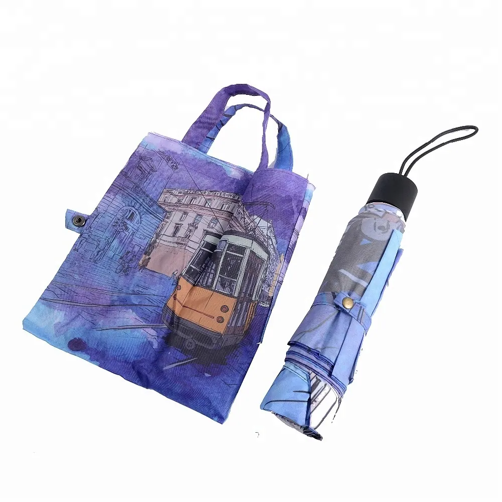 Super Mini Advertising Promotional Umbrella 3 Folding Shopping Bags, detail 4