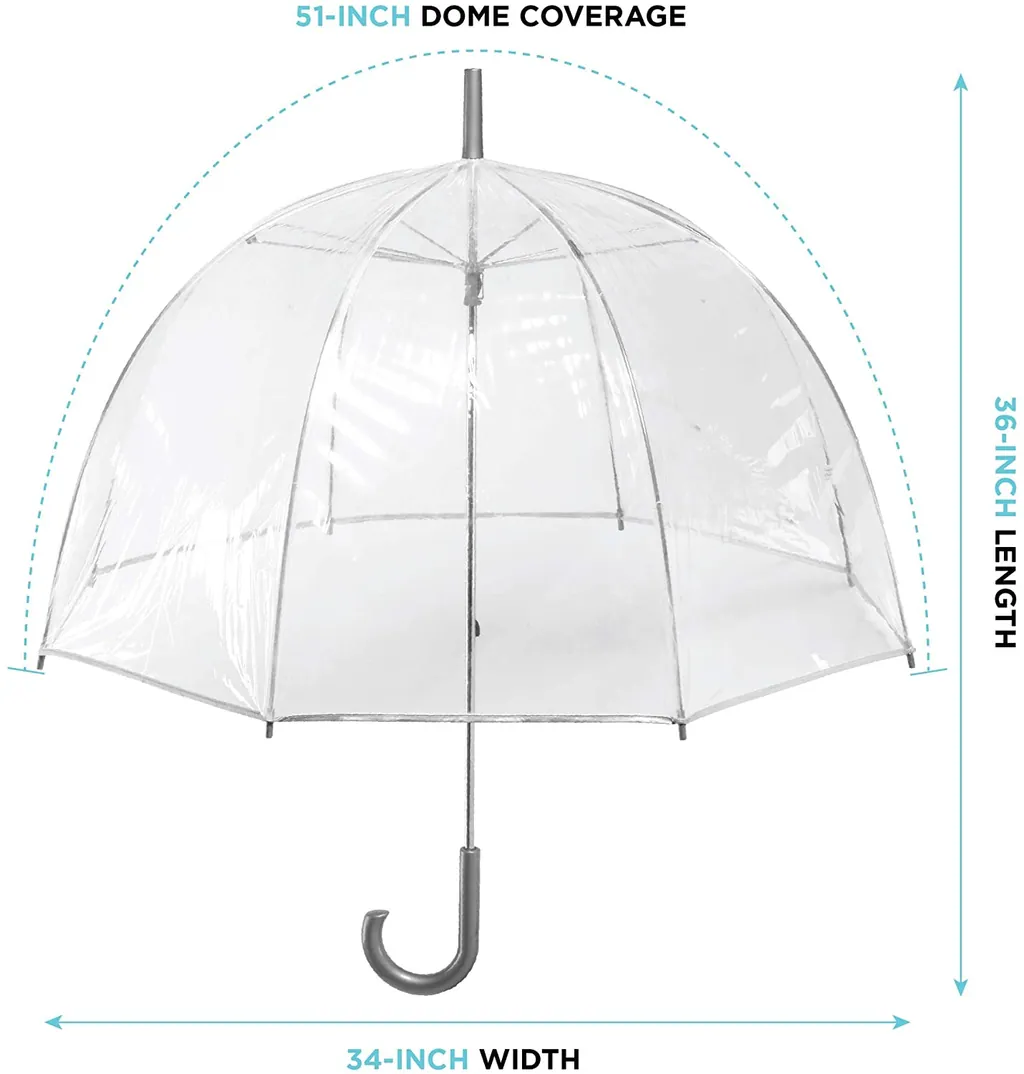 Dome Clear Transparent Umbrellas for Outdoor，细节图 1