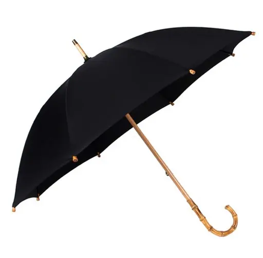 Chinese factory manual, launched in old style with J shape, Japanese, bamboo handle, straight umbrella, image 1