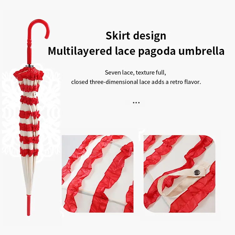 Wedding Pagoda Shaped Umbrella with Custom Design، صورة تفصيلية 4