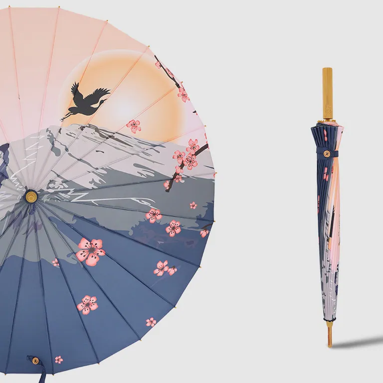 Manual Open Umbrella with Chinese Elements، الصورة 1