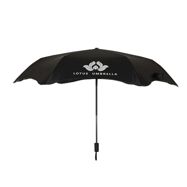 High quality custom logo printed safe round corner manual 3 folding umbrella, detail 2