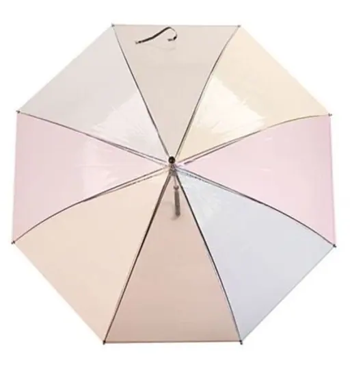 New Fashion Transparent POE Colorful Bubble Dome Straight Umbrella with J Handle, detail 2