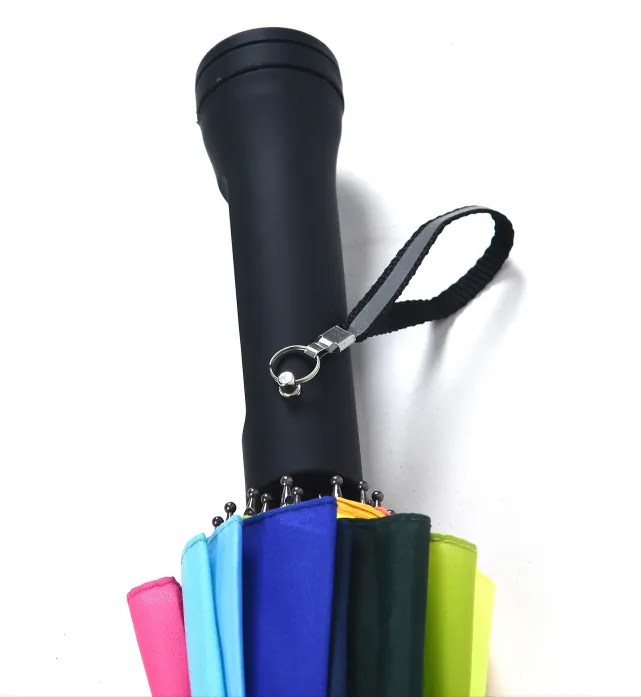 Rainbow colorful straight rainproof high quality golf umbrella, detail 4