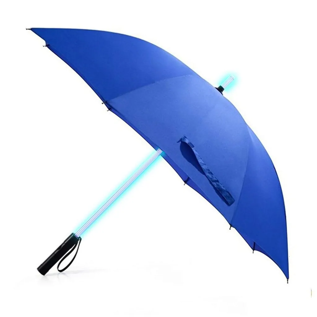 Wholesale Custom 23Inch 8Ribs 7 Color Changing on Shaft LED Straight Umbrella, detail 1
