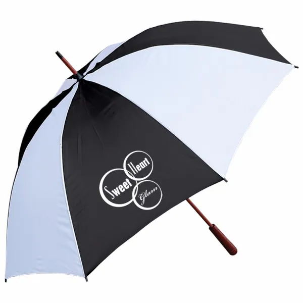 Wooden Shaft Advertsing Logo Promotion Straight Umbrella, image 1