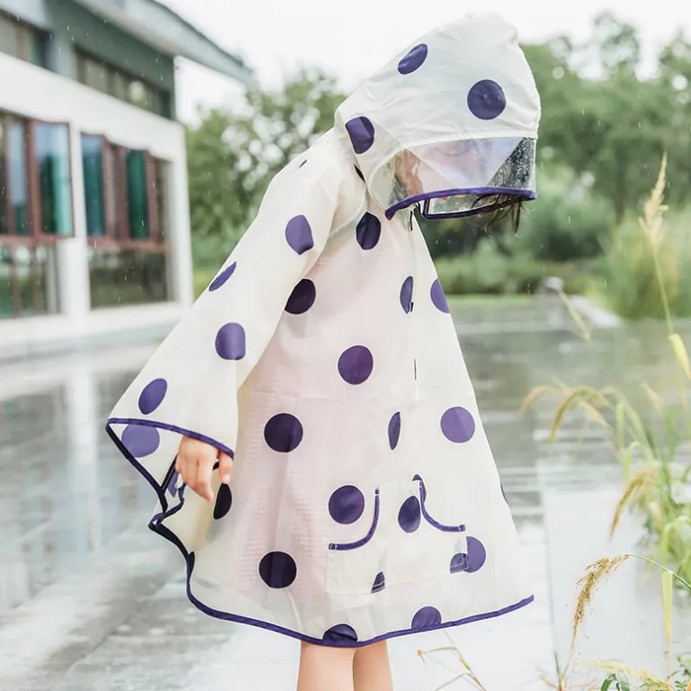 Girls transparent pvc raincoat plastic raincoat fetish for children waterproof، صورة تفصيلية 3