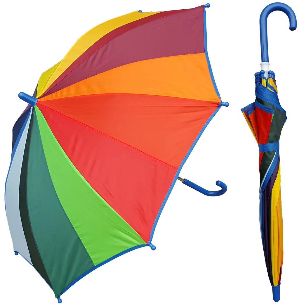 15 inch rainbow color plastic handle promotional children shade umbrella, detail 3