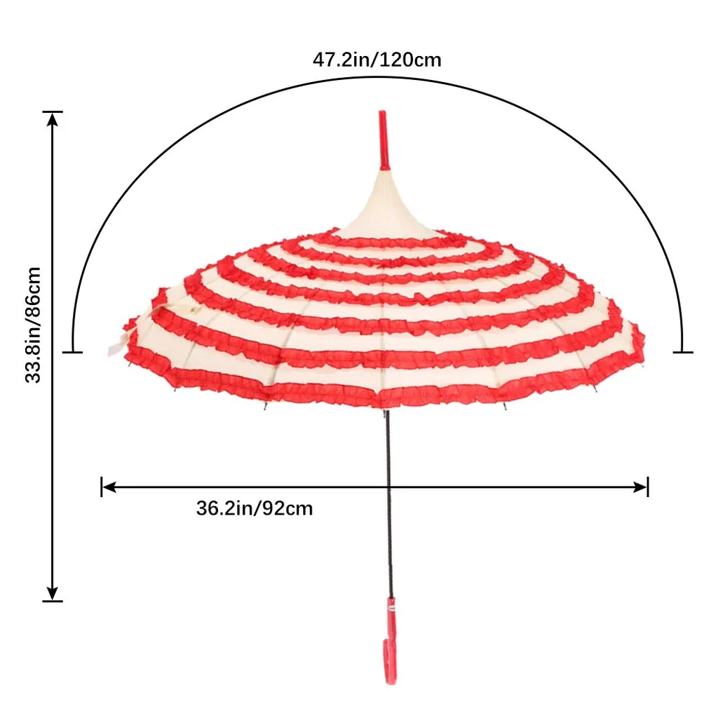 Wholesale 16 Ribs Manual Open Ladies Parasol Lace Parasol Ping Outdoor Pagoda Umbrella, detail 4