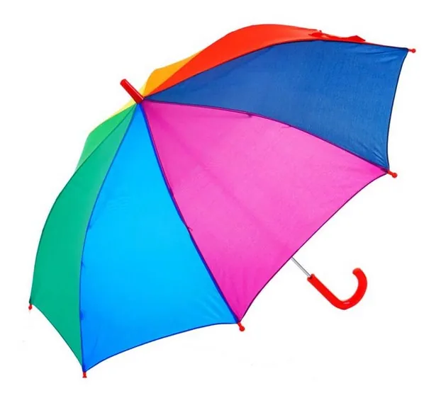 Chinese Factory Wholesale 38" 8K Colorful Rainbow Straight Umbrella for Kids, image 1