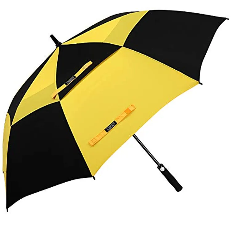 LOTUS Large Double Golf Umbrella Straight Pole Long Handle Wind Resistant Automatic Umbrella for Advertising، صورة تفصيلية 1