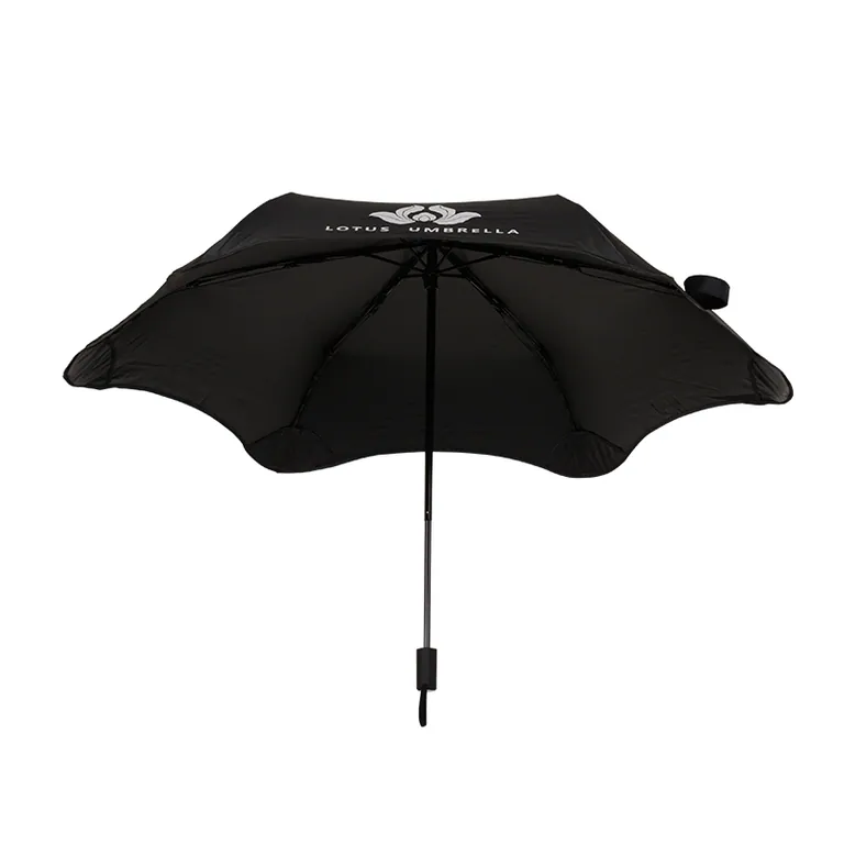 High quality custom logo printed safe round corner manual 3 folding umbrella, detail 1