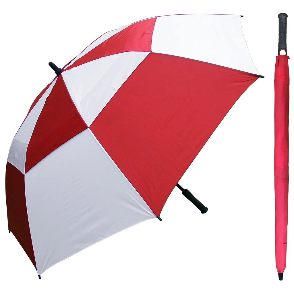Large golf umbrella with rubber handle, EVA button, rainproof, silver, detail 4