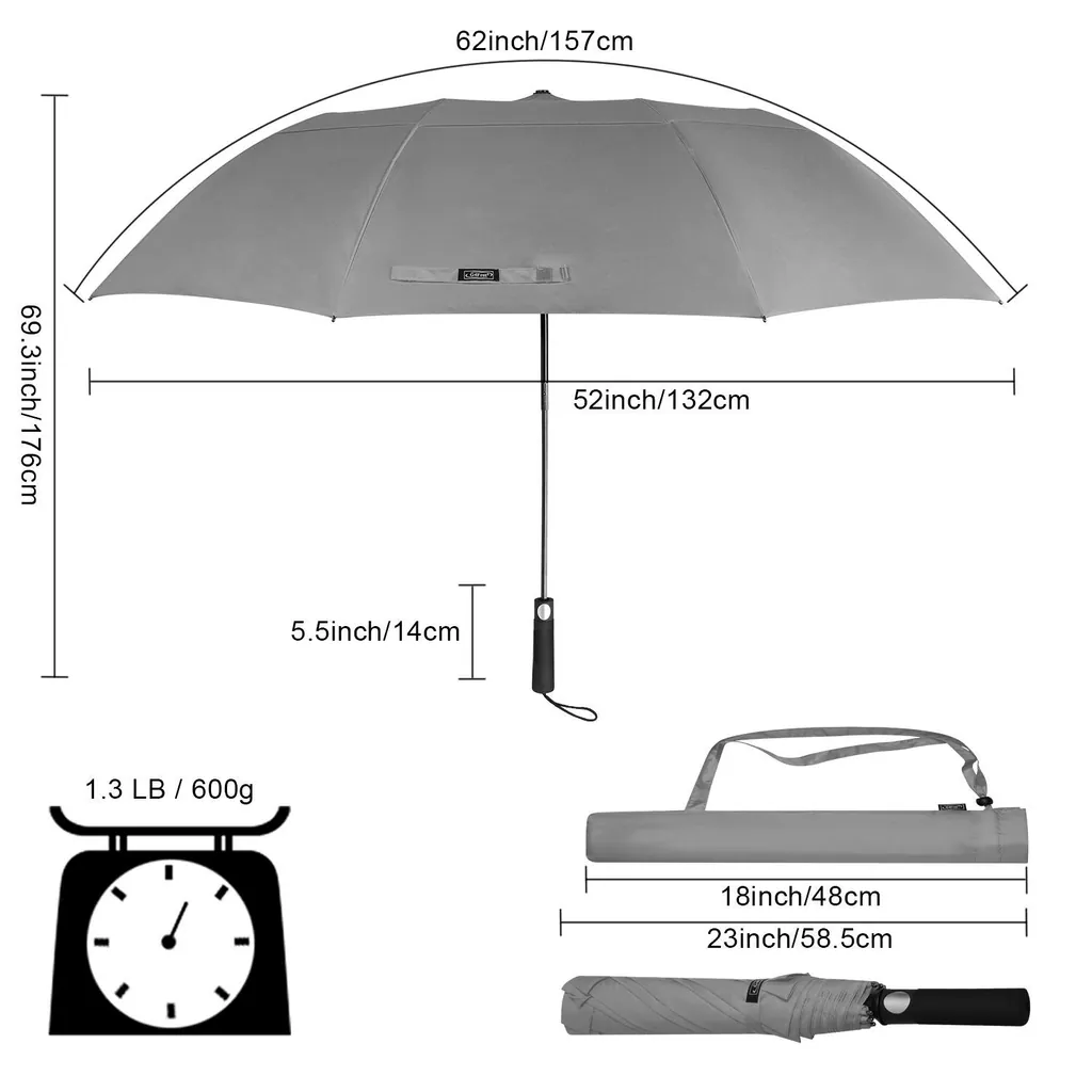 High Quality Double Canopy Windproof 2 Fold Umbrella For Mens Umbrella,细节图 3