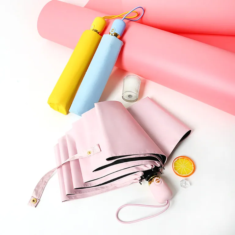Custom auto open 3 fold umbrella with logo print Uv protection coating umbrella OEM factory,细节图 4