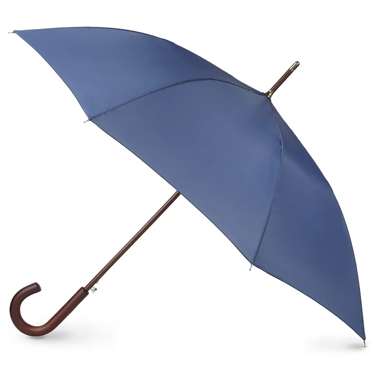 Chinese Factory Wholesale Auto Open Wooden Handle Convenient J Stick Umbrella, image 1